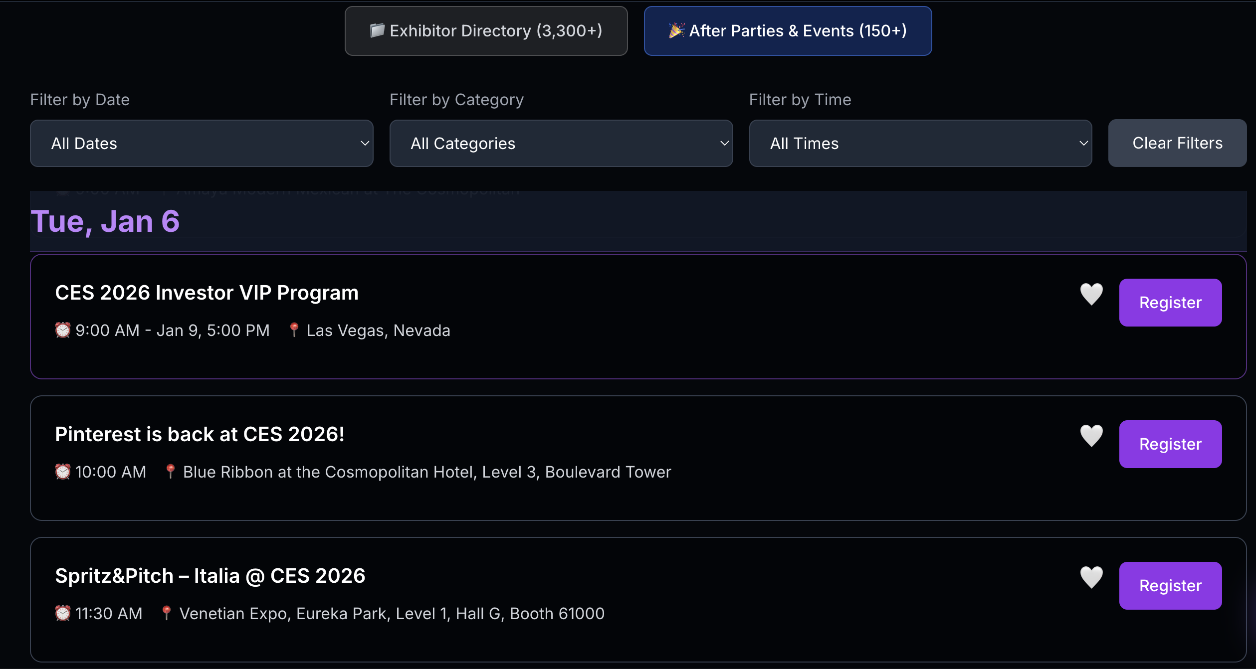 Curated side events and after-parties